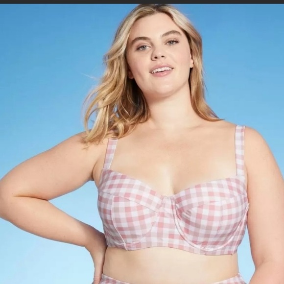 Kona Sol Other - Kona Sol Women's Plus Size Underwire Plaid Swim Top - Size 26W